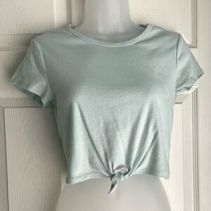 flirtitude Cropped Athletic T-Shirt Blue